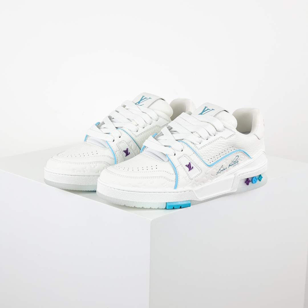 Tênis LV Trainer Edicao Limitada Branco Azul Roxo (X1)