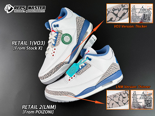 Tênis AIR JORDAN 3 IF4369-104 Azul (LJR)