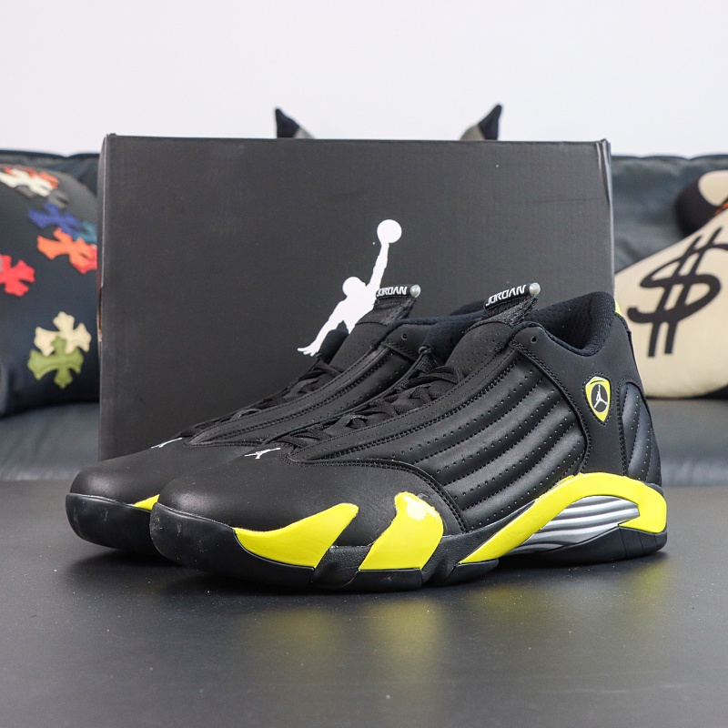 Tênis Air Jordan 14 487471-070 Preto e Amarelo (TK)