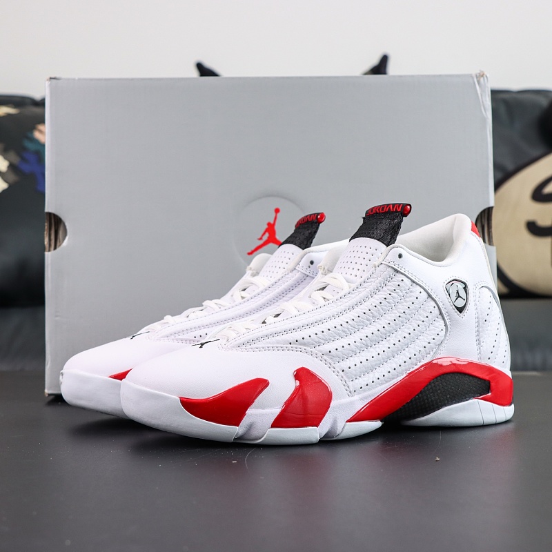 Tênis Air Jordan 14 487471-100 Branco e Vermelho (TK)